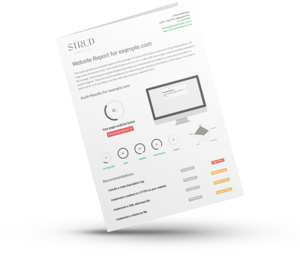 STRUD Marketing SEO Audit Example